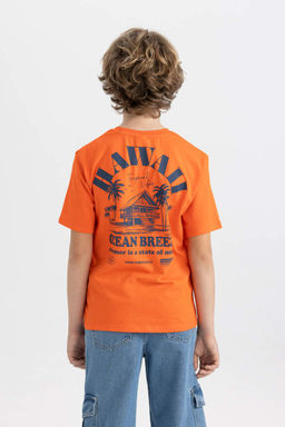 Футболка с короткими рукавами и круглым вырезом на спине для мальчиков - Defacto фото 6