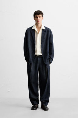 CROPPED WIDE-LEG DENIM TROUSERS - Zara фото 2