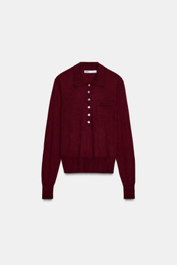 BASIC WOOL POLO SHIRT - Zara фото 12