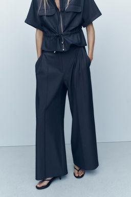 WIDE-LEG DARTED TROUSERS - Zara фото 2