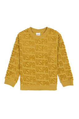 Erkek _ocuk Hardal Bisiklet Yaka Sweatshirt