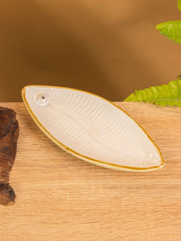 Подставка под благовония «Длинный лист», 17×7×1.5 см, керамика, белая