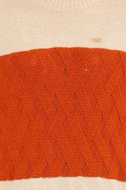 U. S. Polo Assn Женский кремовый меланжевый свитер с круглым вырезом - U.s. polo assn фото 6