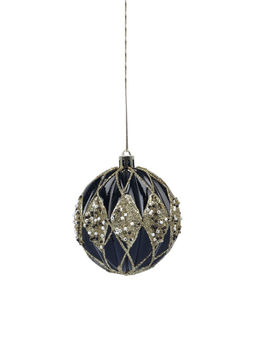 Ёлочные шары новогодние Савьер, набор 12 шт., d=8 см, чёрно-золотой - Simaland фото 4