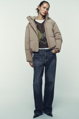 ANORAK CORTO CAPUCHA WATER REPELLENT WINDPROOF / Tostado