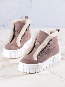 Ботинки 243.о.212131w.Капучино замша/мех