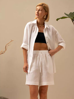 Шорты женские Лён-2 Светло-голубой - Modamica фото 11