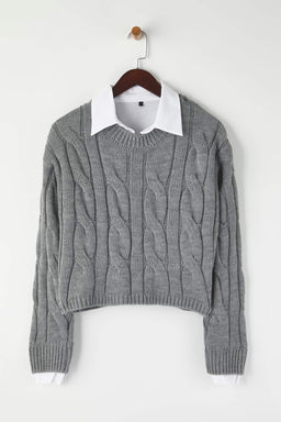 Teen Lacivert Kombine Crop Triko Kazak TWOAW26KZ00047 - Trendyolmilla фото 18