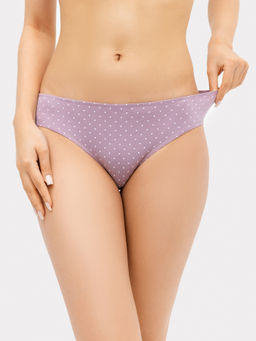 Цена за 2 штуки! Трусы женские классические фиолетовые в горошек горошек на морском тумане 412429 - Mark formelle фото 3