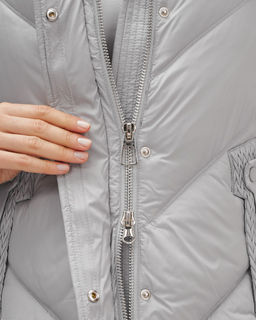 Куртка зимняя женская из овчина стильная и модная серого цвета 7348Sr - Visdeer фото 14