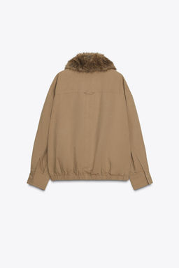 FAUX FUR COLLAR BOMBER JACKET ZW COLLECTION - Zara фото 7