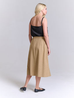 Льняная юбка с резинками по бокам Лен-40% Вискоза-30% ПЭ-30%