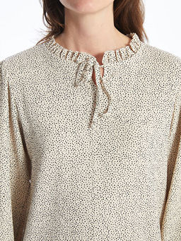 Ba?lamal? Yaka Puantiyeli Kad?n Bluz