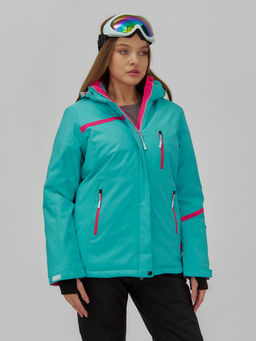 Горнолыжная куртка женская зимняя бирюзового цвета 7091Br - Chunmai фото 3