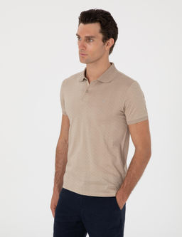 Vizon Slim Fit Desenli Polo Yaka T-shirt