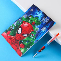 Канцелярский набор «С новым годом», блокнот А6, ручка, наклейки, «Человек-паук»
