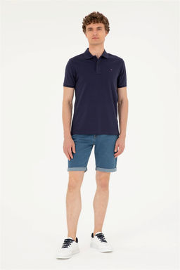 U. S. Polo Assn / Мужская темно-синяя базовая футболка - U.s. polo assn фото 4