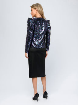 Жакет из цветных пайеток с объемными рукавами - 1001dress фото 3