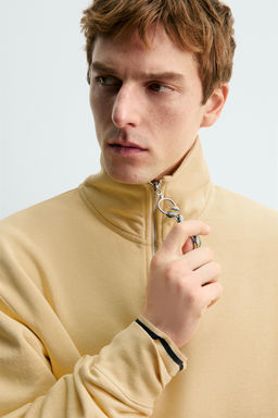 AARON LEVINE X ZARA QUARTER-ZIP SWEATSHIRT WITH TAPE DETAIL  фото 6