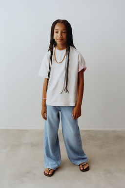 JEANS WIDE LEG CORDONES / Azul claro - Zara фото 7