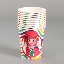 Цена за 10 шт. Стакан бумажный С днём рождения, 250 мл - Страна карнавалия фото 2