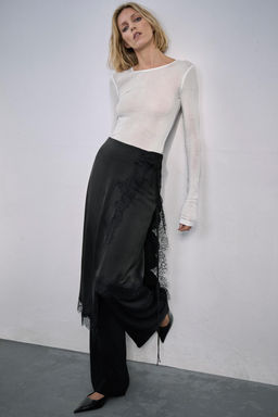 ZW COLLECTION SATIN LACE SKIRT