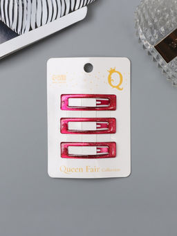 Цена за 6 шт. Заколки для волос «Хэдли», набор 3 шт., прямой, 5 см, розовые