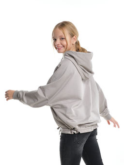 Толстовка на молнии с капюшоном 22-7640 серый - Mini maxi фото 2