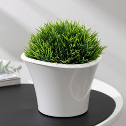 Цена за 2 шт. Кашпо для цветов со вставкой «Лагуна», 600 мл, d=13 см, h=9 см, белое