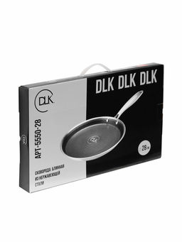 Сковорода блинная из нерж.стали без крышки 22х2см.с воронением и керамич.покрытием внутри.арт5550-22 - D.L.K. фото 6