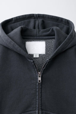 SUDADERA FELPA CREMALLERA / Gris antracita - Zara фото 3