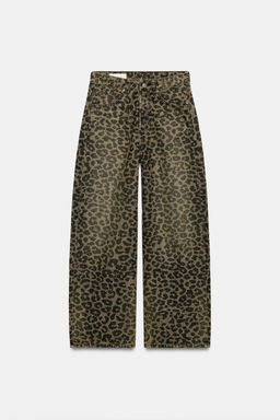 JEANS TRF BAGGY ESTAMPADO ANIMAL / Verde - Zara фото 5