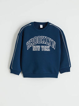New York Bask?l? Erkek ?ocuk Kal?n Sweatshirt ve E?ofman Alt?