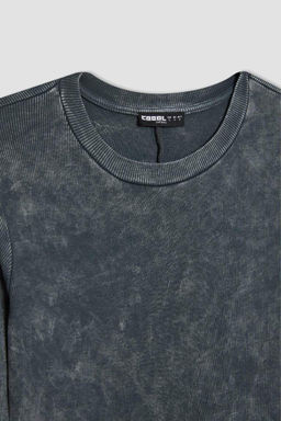 Крутое облегающее платье макси в рубчик с длинными рукавами и блестками - Defacto фото 9