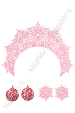 Лазерная вырубка из фетра "Кокошник" (2 шт) №9