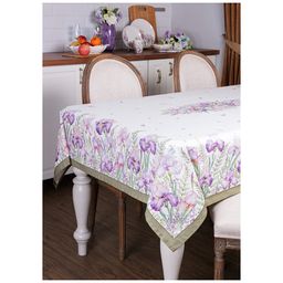 СКАТЕРТЬ ИРИСЫ 160Х220СМ ,БЕЛЫЙ, 100