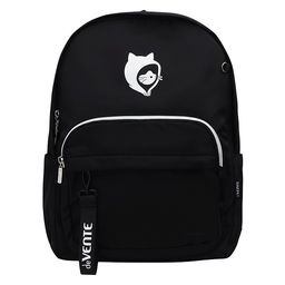 Рюкзак "Kitty in the hood" подростковый 42x31x20 см (18 л) 500 г, износостойкий нейлон с водоотталкивающей пропиткой, 1 отделение на потайной молнии с уплотненным отделением для ноутбука до 17 дюймов и книг и карманом на молнии с органайзером, 2 передних