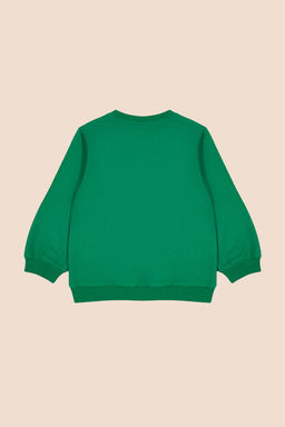 Yesil Unisex Bisiklet Yaka Desenli Orme Sweatshirt TKDAW25SW00005