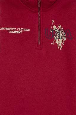 Erkek _ocuk Koyu Frambuaz Yar_m Fermuarl_ Sweatshirt - U.s. polo assn фото 4
