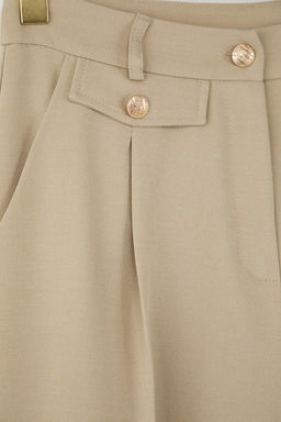 Limited Edition Vizon Straight/Duz Kesim Pilili Dokuma Kumas Sort & Bermuda TWOAW26SR00033 - Trendyolmilla фото 6