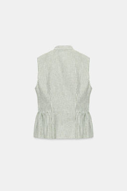 TOP RAYAS LAZOS HILO METALIZADO / Verde / Crudo - Zara фото 7