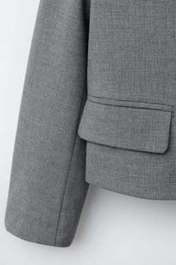 HERRINGBONE CROPPED BLAZER