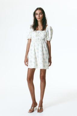 Vestido de popelina con mangas abullonadas - H&m фото 4