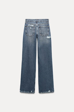 RIPPED MID-RISE WIDE-LEG TRF JEANS - Zara фото 8