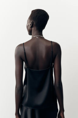 SATIN TOP WITH LACE - Zara фото 10