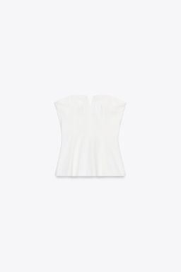 LINEN-EFFECT STRAPLESS TOP - Zara фото 5