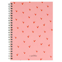 Блокнот, А5, 48 л, арт. 71521 СЕРДЕЧКИ НА РОЗОВОМ / Блок - белый офсет 80 г/м?, клетка, гребень по д