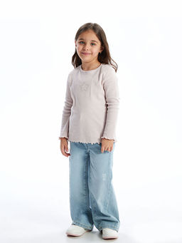 Bisiklet Yaka Basic K?z ?ocuk Ti??rt