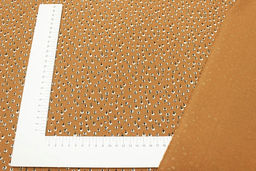 Теплый хлопок Мелкие белые листочки цв.коричневая охра, ш.1.5м, хлопок-100%, 150гр/м.кв - Купава фото 3