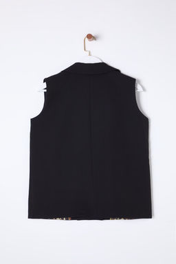 TRENDYOLMILLA Siyah Oversize Leopar Astar Detayl? Dokuma Yelek TWOSS25YE00014 фото 9